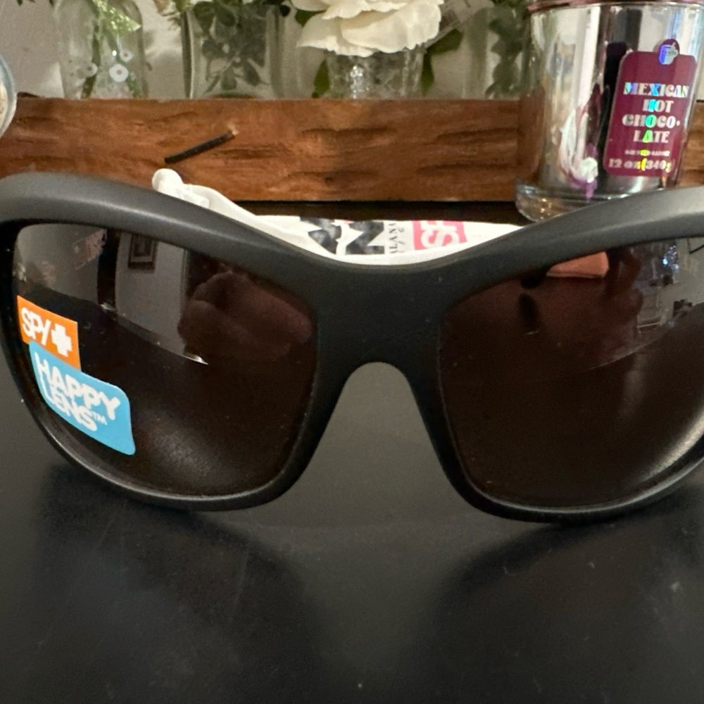 Spy Farrah Sunglasses - Matte Black - HappyRose - Polar w/Purp Mirror NEW